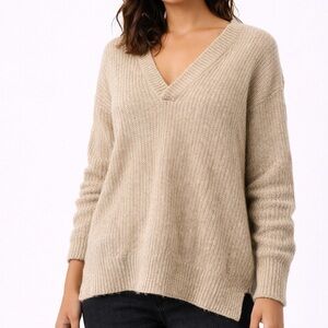 Cozy Beige V-Neck Sweater